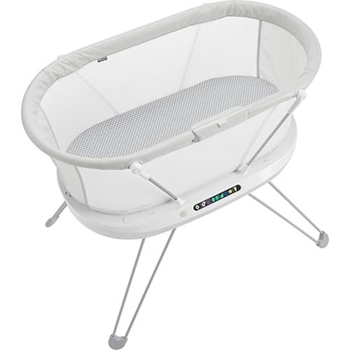 Fisher-Price Baby Bedside Sleeper Luminate Bassinet with Sound Detection plus Customizable Lights Music and Sounds for Newborns 0+ Months