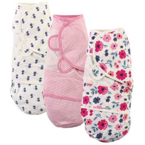 Touched by Nature Baby Girl Organic Cotton Swaddle Wraps, Garden Floral, 0-3 Months