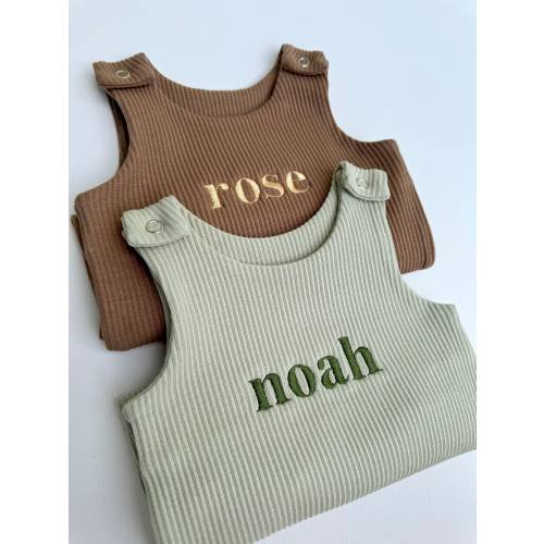 Baby Personalized Gifts Dungarees Romper | Embroidered Baby Overalls. Customized gift for boys or girls Baby Clothing new baby gift outfit