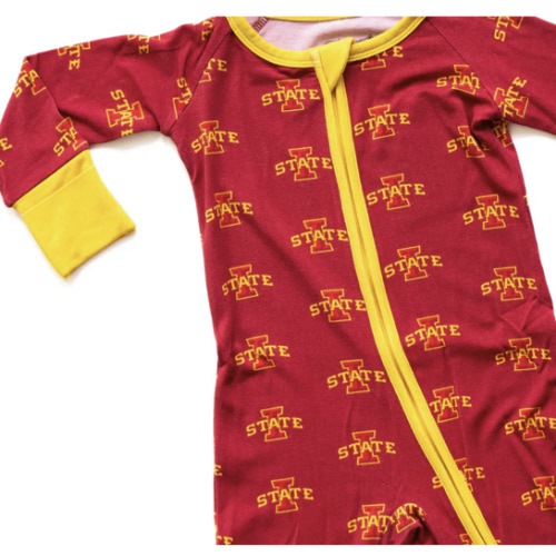 Iowa State One-Piece: Cozy Bamboo Zippered Outfit for Fans