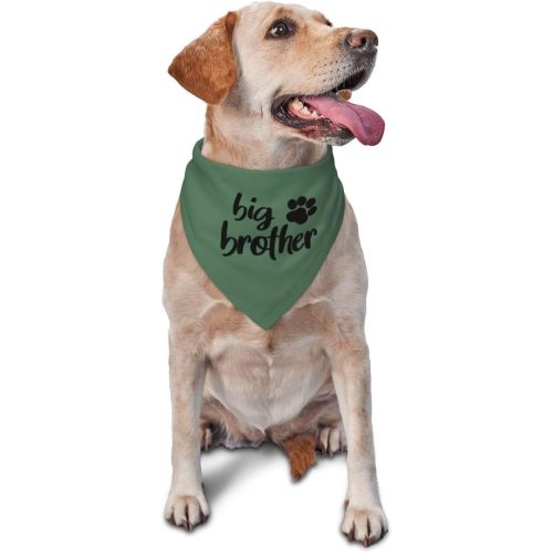 Big Brother Gender Reveal Baby Announcement Dog Bandana Matching Family Triangle Dog Bandana for Dogs (Green)