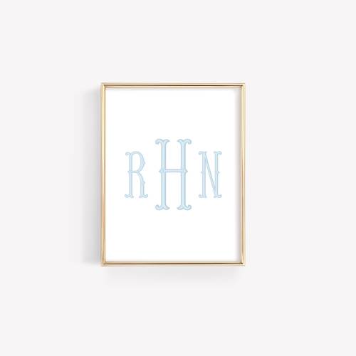 Monogram Wall Decor, Custom Nursery Wall Art, Neutral Nursery Wall Print, Custom Name Print, Personalized Initial Print, Nursery Wall Decor