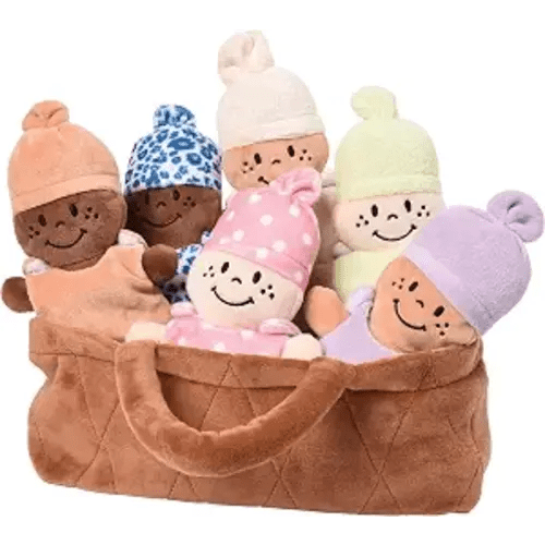 Creative Minds Basket of Babies Soft Baby Dolls, Sensory Toys, Multicultural, Diversity, Inclusion and Social Emotional Learning, Baby Toys for All Ages, Set of 6 Plush Dolls, Multicolor