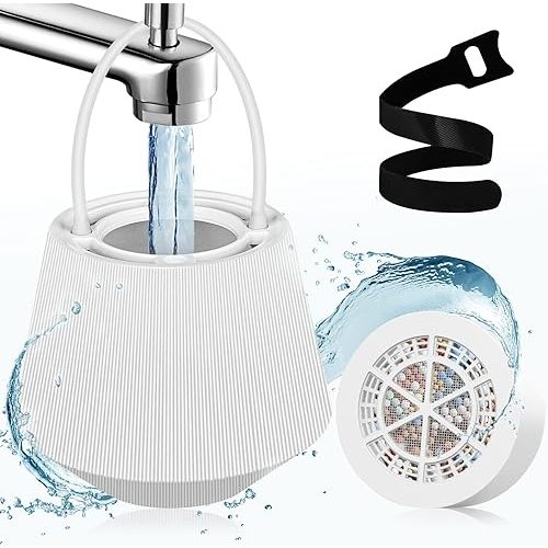 Bath Water Filter for Tub Faucet – 8-Stage Filtration System for Chlorine & Impurities – Helps Improve Skin and Hair – BPA-Free, Easy to Install
