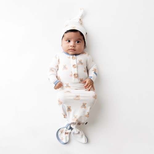 Knotted Gown with Hat Set in Teddy Bear