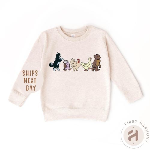 Little Bear Toddler Sweatshirt, Cute Animal Friends Sweatshirt, Animated TV Show Sweatshirt, TV Series Sweatshirt, Animal Friends Sweatshirt