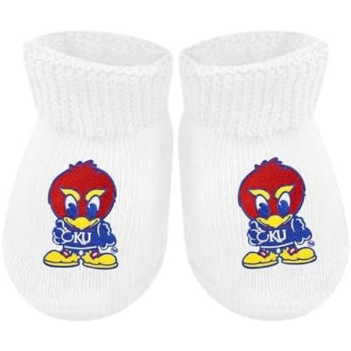 Creative Knitwear College Baby Bootie Sock - Team Logo, Multiple Colors, for Boys & Girls (Newborn - 6 Months)