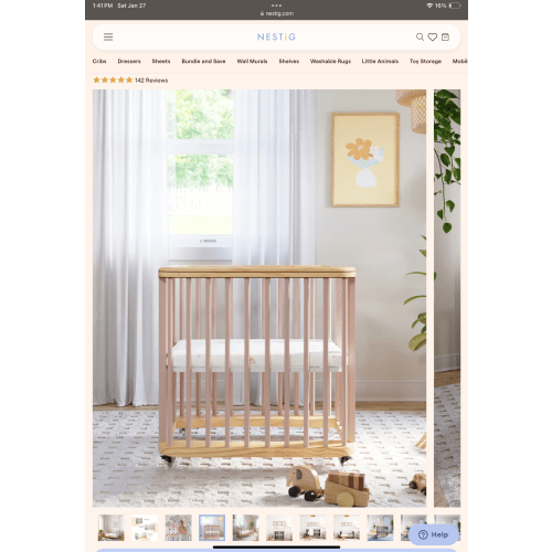 Nestig Candy Cloud Crib (color:rose)