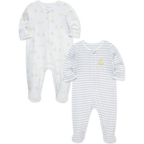 Little Me Ducks 2-Pack Assorted Organic Cotton Footies | Nordstromrack