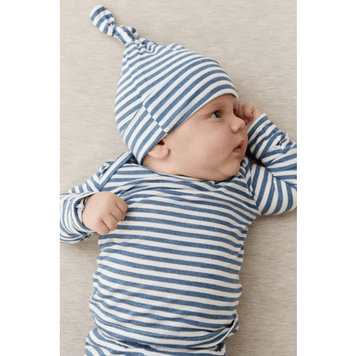 Chambray Stripe Knotted Hat