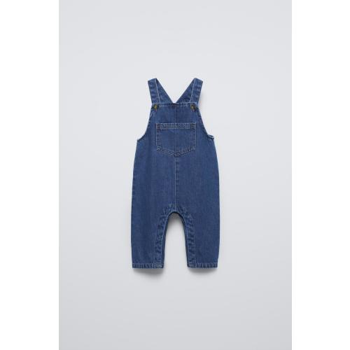 DENIM POCKET OVERALLS - Mid-blue | ZARA United States