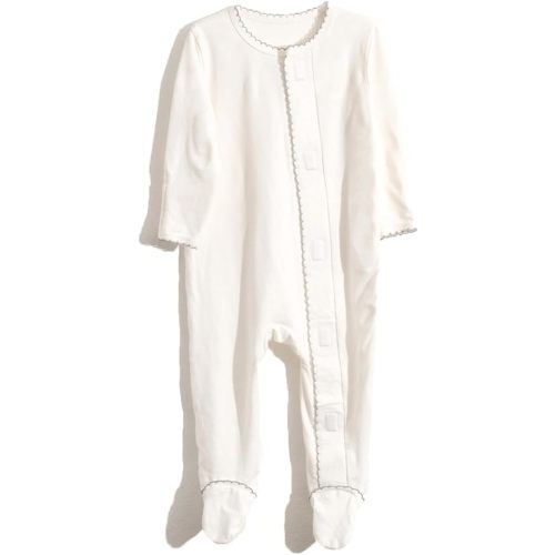 Soft Magnetic Baby Boys Girls Footie Pajamas, Magnetic Closure, One Piece with Mitten Cuffs