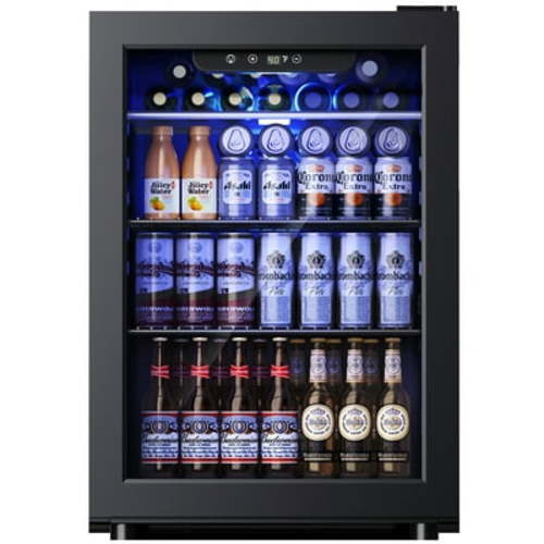 Simzlife 100-Can Beverage Refrigerator & Cooler with LED Light, Air Cooled Frost Free, 2.7 cu. ft Beverage Fridge for Home/Office/Bar