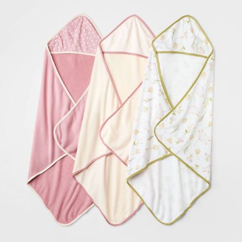 Baby Girls' 3pk Prairie Floral Bath Towel - Cloud Island™ Purple