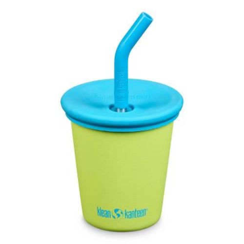 Klean Kanteen 10oz Stainless Steel Kids' Cup With Straw Lid - Juicy Pear