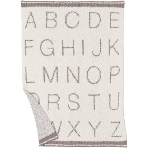 Barefoot Dreams CozyChic ABC Stroller Blanket, Cream/Beach Rock 30"x40"