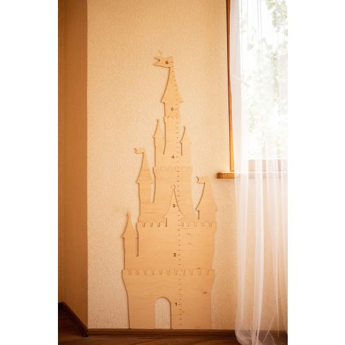 Wooden Height Chart, Growth Ruler Chart, Princess Castle Nursery Decor, Wooden Growth Chart, Princess Baby Shower