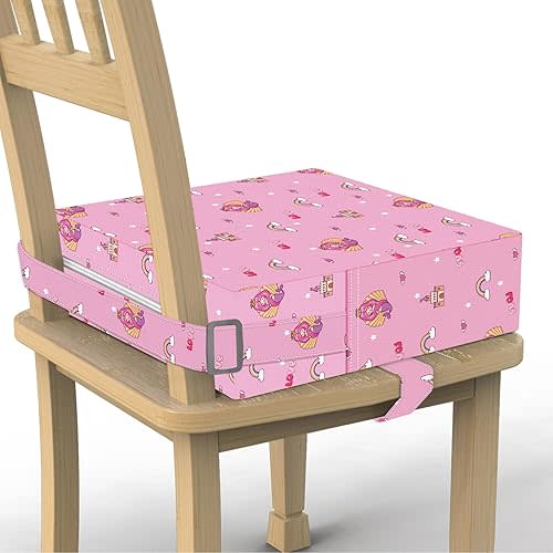 Toddler Booster Seat for Dining Table, Portable Kids Booster Seat with Adjustable Safety Buckles Non-Slip Bottom Booster Seat for Chair, Portable Travel Increasing Cushion