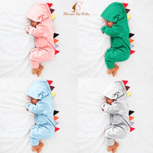 Baby Dino Romper | Dinosaur Zipper Onsie Halloween Costume | Cute Baby Clothes