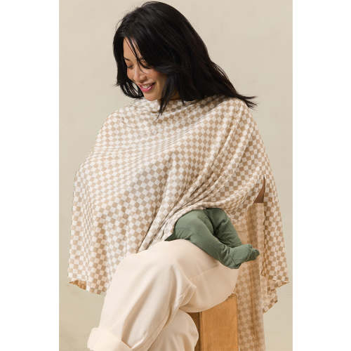 Cream Chequer Nursing Cover
