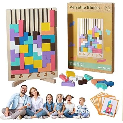 Wooden Stacking Puzzle Toy - Decorative Home Ornaments for Adults, Brain Teaser Game, Idea, Family Fun Activity, Eco-Friendly Wooden Mind Puzzle for Home Decor & Toys & Games (1 Set)