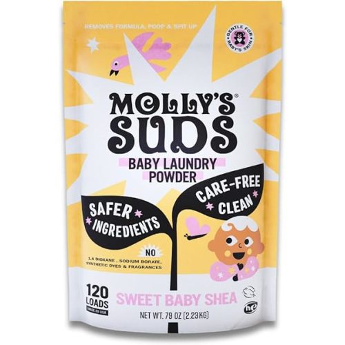 Molly's Suds Baby Laundry Detergent Powder | Removes Formula, Poop & Spit-Up Stains | Extra Gentle for Newborns (Sweet Baby Shea)