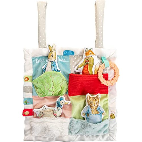 KIDS PREFERRED Beatrix Potter Peter Rabbit Peek-a-Boo On The Go Blanky, Activity Lovey Security Blanket for Babies, Multicolor