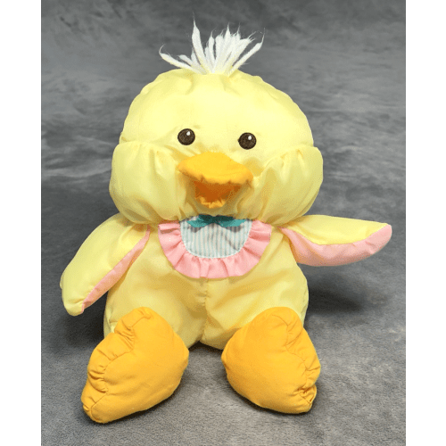 Fisher Price Puffalump Yellow Duck Chick Bib Vintage Easter Stuffed Animal Doll