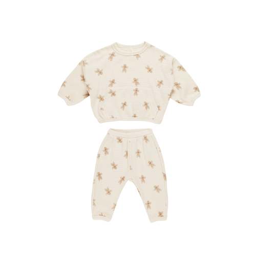 Quincy Mae Waffle Slouch Set - Gingerbread