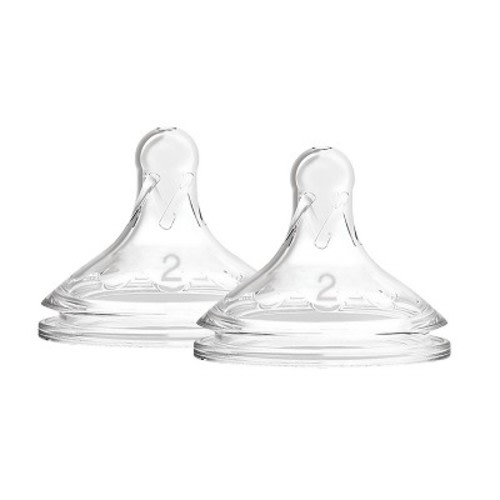Dr. Brown's Level 2 Options+ Wide-Neck Baby Bottle Nipple, Medium Flow, 2pk