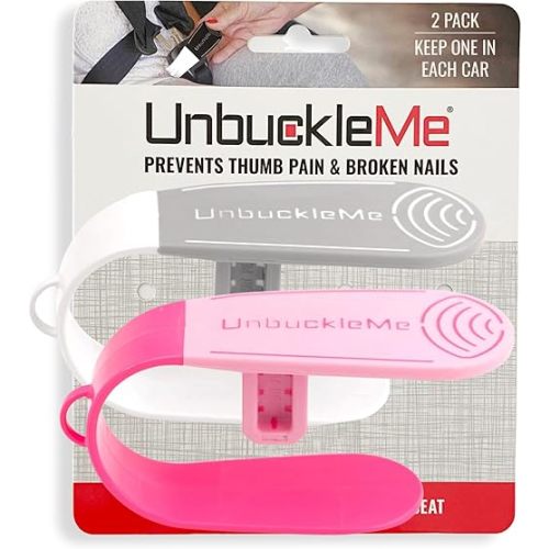 UnbuckleMe Car Seat Buckle Release Tool - Pink & Gray 2 Pack - Buy one for Each Car or Give One to a Friend