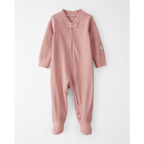 Baby  Organic Cotton Sleep & Play Pajamas in Pink - Style,Dusty Rose