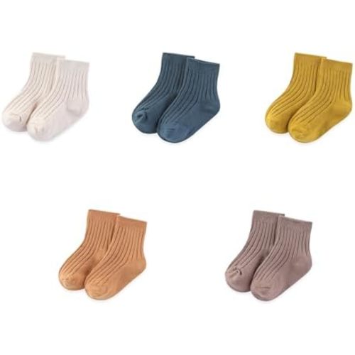 Unisex Baby Boy Girl Socks 5 Pack Ankle Crew Socks Breathable Socks Newborn Accessories Set 0-5T