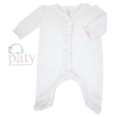 Paty Knit Footie with Eyelet #117E