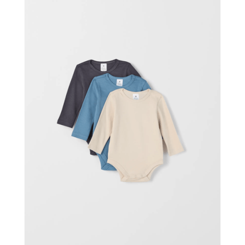 Baby Organic Cotton 3 Pack Long Sleeve Bodysuit