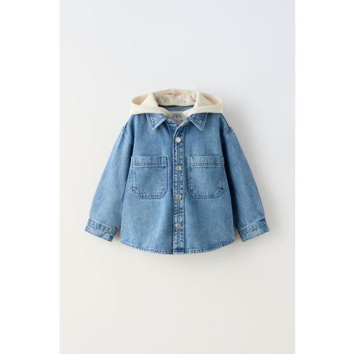 MATCHING HOOD DENIM OVERSHIRT