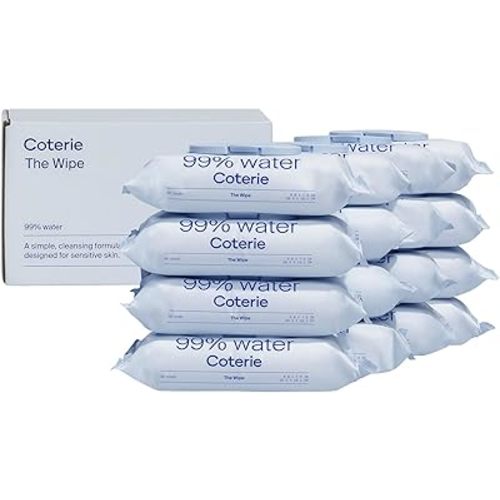 Coterie Baby Wipes, 16 Pack, 896 Count, Unscented Wipes, 99% Purified Water, Plastic-Free & Plant Derived Fibers, Fragrance Free Hypoallergenic Sensitive Skin Baby Essentials, Clean Ingredients