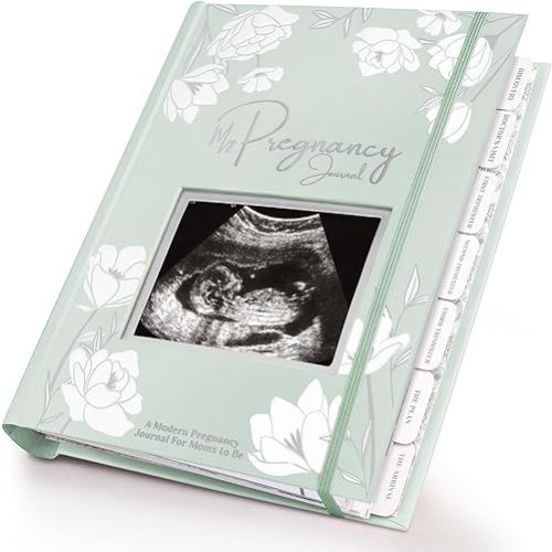 Pregnancy Journal, Pregnancy Announcements - 80 Pages Hard Cover Pregnancy Book For Mom To Be Gift - Pregnancy Gifts For New Moms - First Time Expecting Mom Gift - Baby Memory Book (Sage)