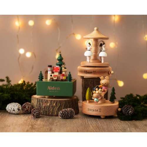 Personalized Wooden Train Music Box, Baby Shower Gift, 1st Birthday Gift, Keepsake Gift for Kids, Newborn Gifts, Engraved Name Music Box