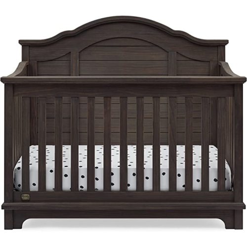 Delta Children Simmons Kids Asher 6-in-1 Convertible Crib with Toddler Rail, Rustic Grey