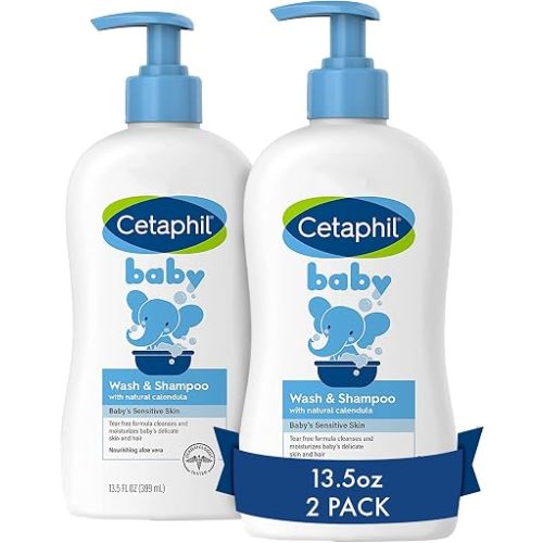 Cetaphil 2-in-1 Baby Shampoo & Body Wash, Tear Free, 13.5oz, 2ct