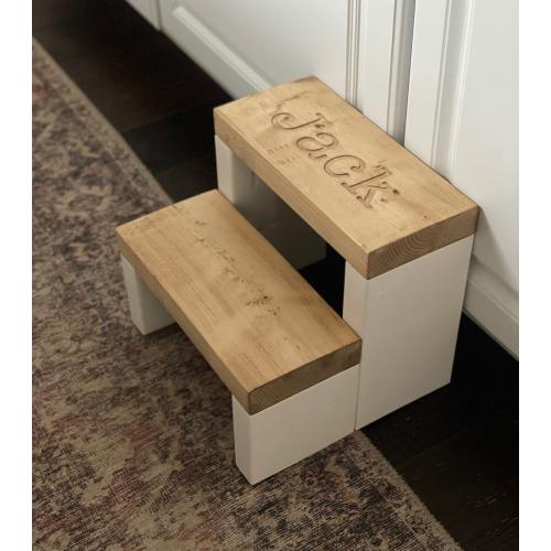 Kids Step Stool, Personalized Kid Step Stool, Engraved Toddler Step Stool, Wooden Step Stool, Rustic Step Stool, Engraved Step Stool