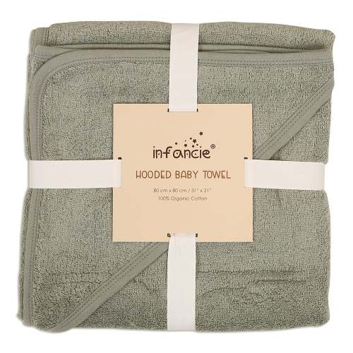Infancie Organic Cotton Hooded Towel Sage