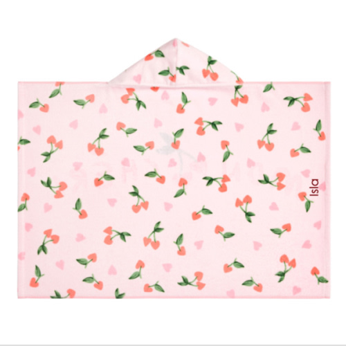 Cherry Reversible Baby Beach Hooded Towel UPF 50+