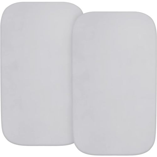 Bassinet Sheets Compatible with Graco Travel Lite, Fodoss, Yacul and Simmons Kids Bassinet(not for Twins), 100% Cotton, 2 Pack, Ultra Soft Bassinet Sheet for Baby, Grey - Gray - for Graco Travel Lite/Fodoss/Yacul