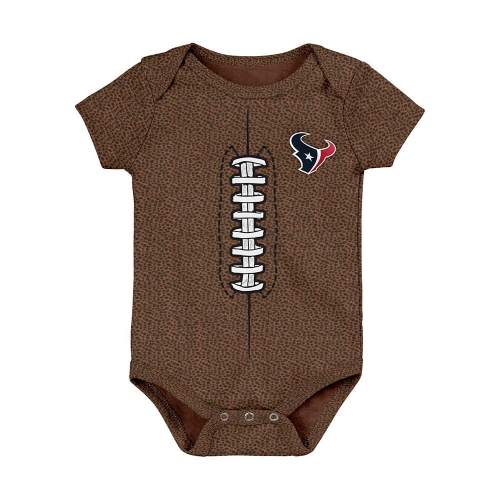 Houston Texans Baby Navy Blue Football Short Sleeve One Piece