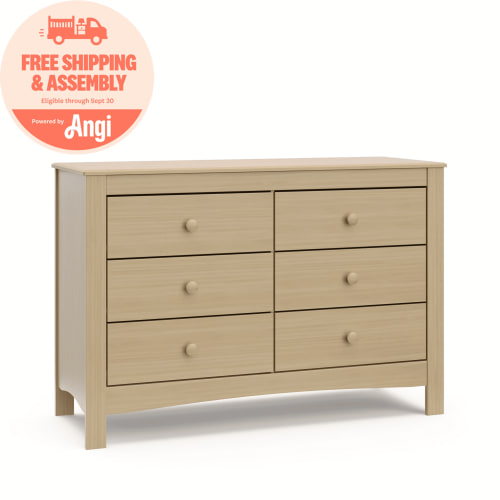 Graco Noah 6 Drawer Nursery Double Dresser, Driftwood
