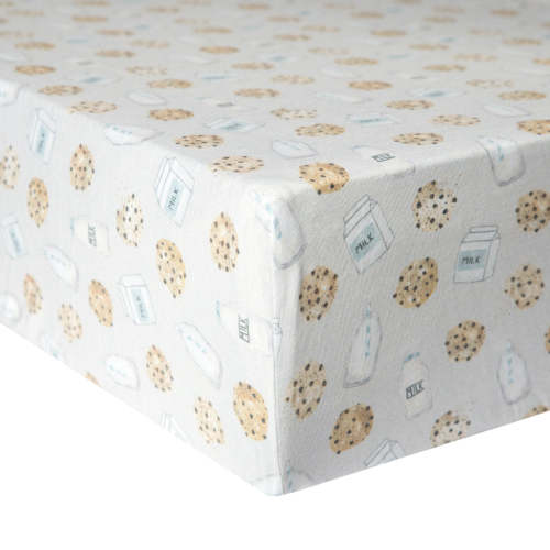 Copper Pearl Chip Premium Crib Sheet in Light Grey/Multi