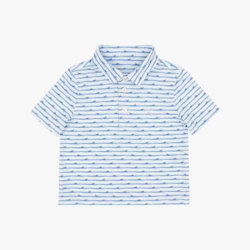 The Lil' Doggy Paddle | Performance Polo | The Doggy Paddle - White/Caicos Blue