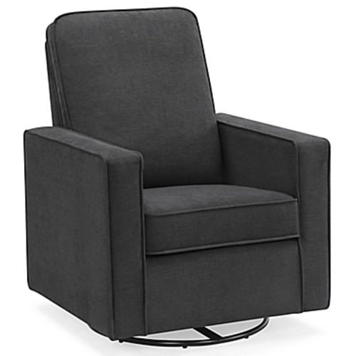 Delta Children Skye Nursery Swivel Glider with LiveSmart Fabric in Dark Grey
